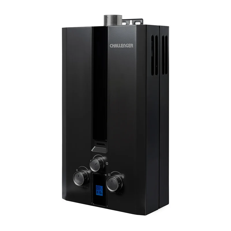 Calentador de Paso Challenger 6 Litros Tiro, Negro