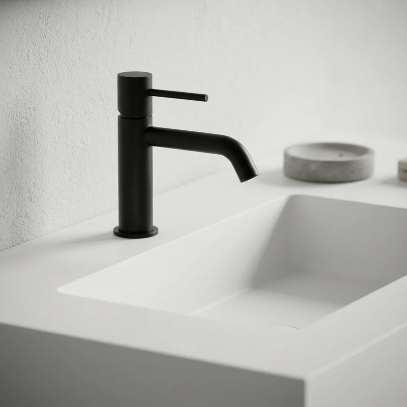 Grifo de lavabo Monomando Serie Monza Acabado Negro Mate -Imex