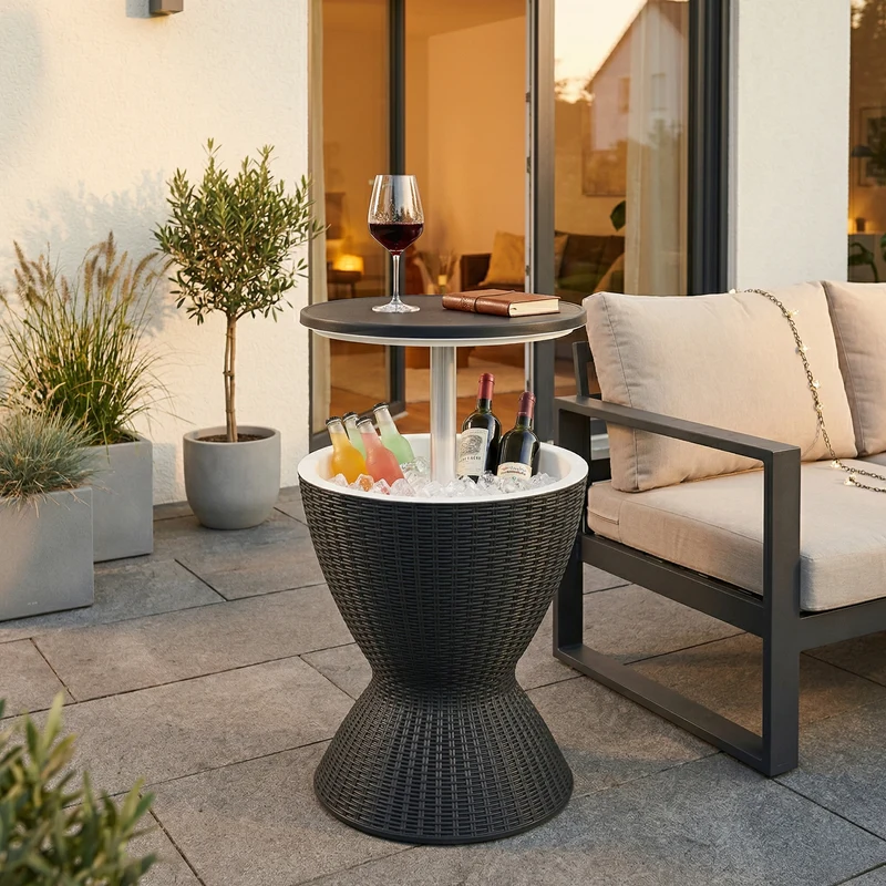 Mesa nevera Atessa exterior 30 L plástico 58xØ49cm [casa.pro]