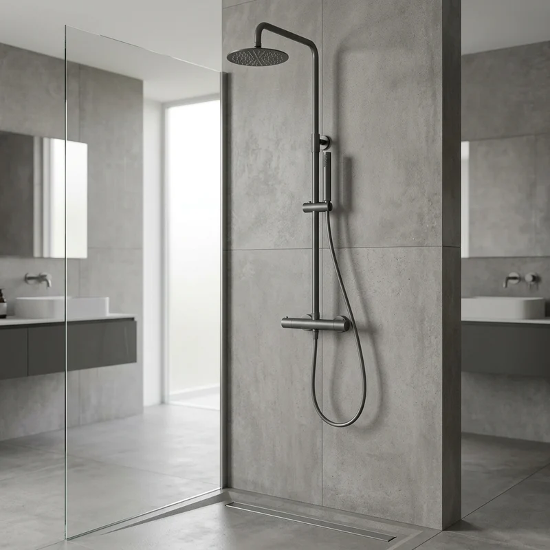 Columna de ducha Termostática Serie Monza Acabado Black Gun Metal -Imex