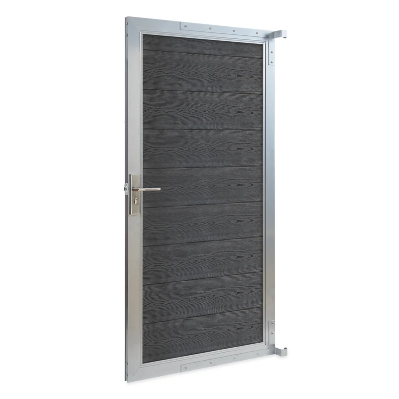 Puerta de jardín Segovia con cerradura WPC 180x90cm NEU.HOLZ