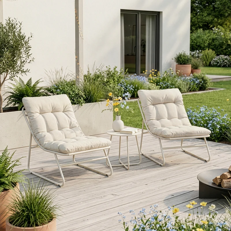Conjunto de muebles de jardín Malmö mesa + 2 sillones [casa.pro]