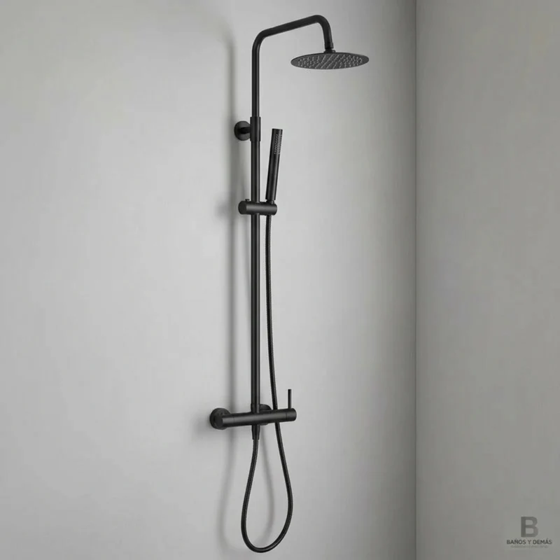 Columna de ducha Monomando Serie Monza Acabado Negro Mate -Imex