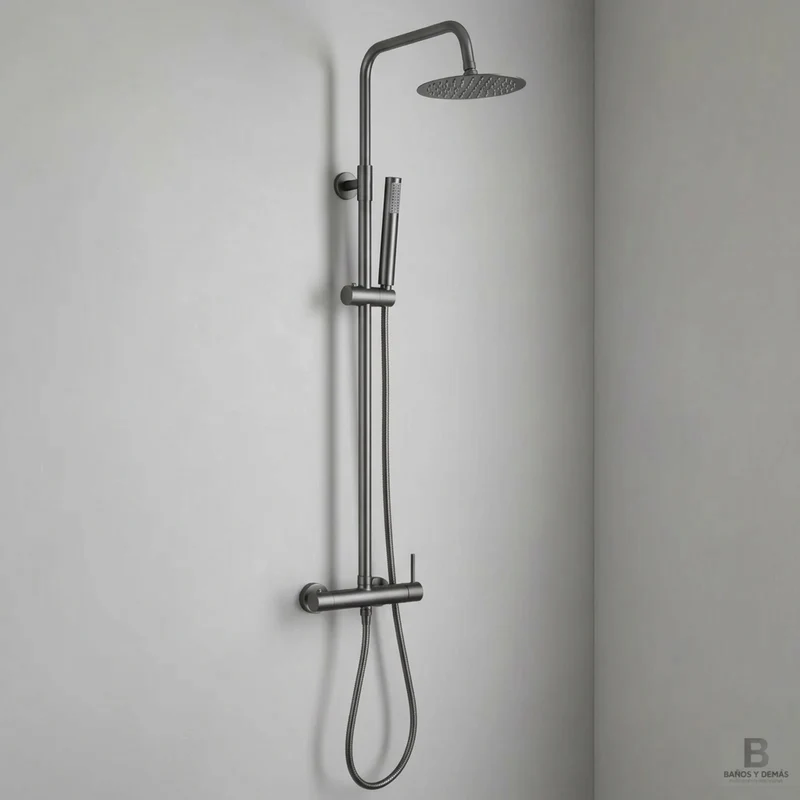 Columna de ducha Monomando Serie Monza Acabado Black Gun Metal -Imex
