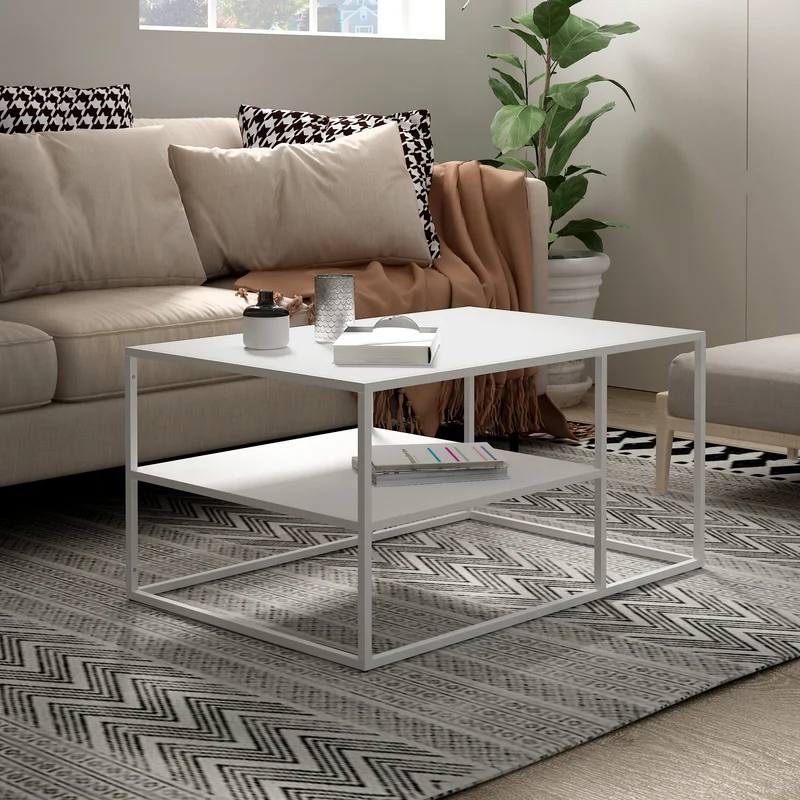 Mesa de centro Solund rectangular acero 45 x 90 x 60 cm [en.casa]