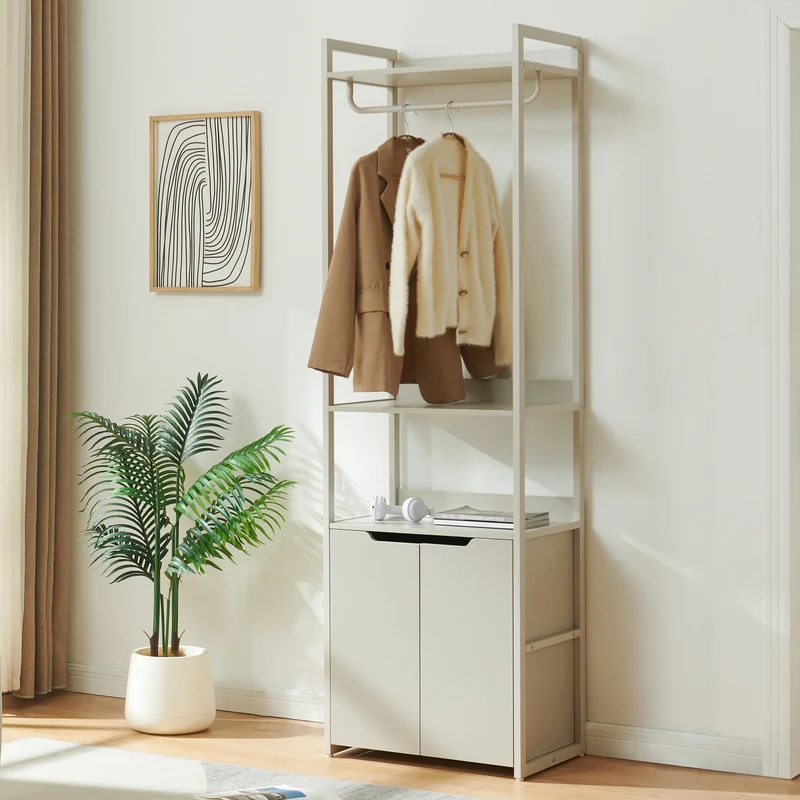 Perchero burro Jässaatka 200x61x40 cm - Gris [en.casa]
