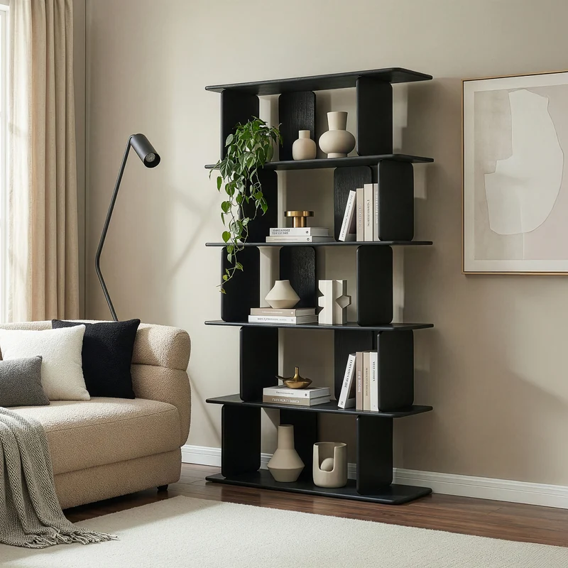 Librería Gäljami 5 compartimentos abiertos 180x100x35cm - [en.casa]