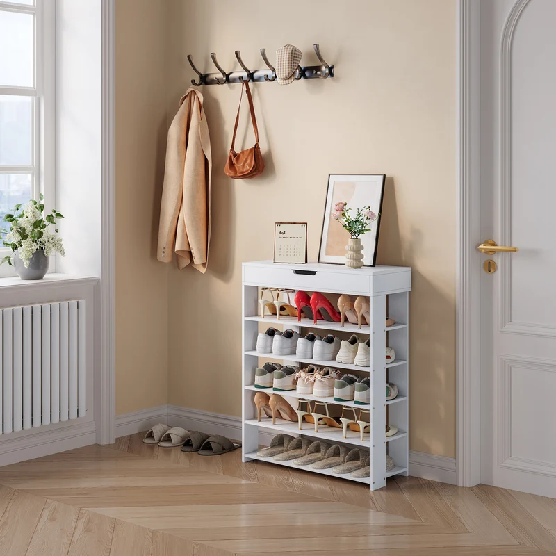 Zapatero Boppeelo 5 niveles + cajón 94x75x30cm [en.casa]