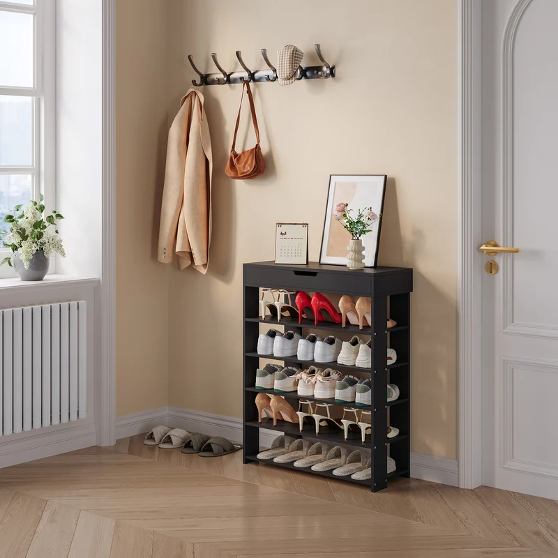 Zapatero Boppeelo 5 niveles + cajón 94x75x30cm [en.casa]