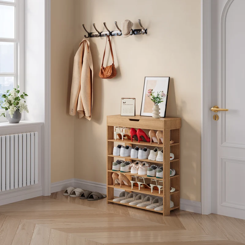 Zapatero Boppeelo 5 niveles + cajón 94x75x30cm [en.casa]