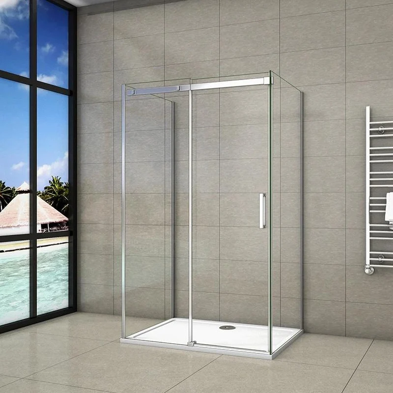 Ducha Cabina de ducha, en forma U, mampara de 8 mm Easy Clean Cristal templado
