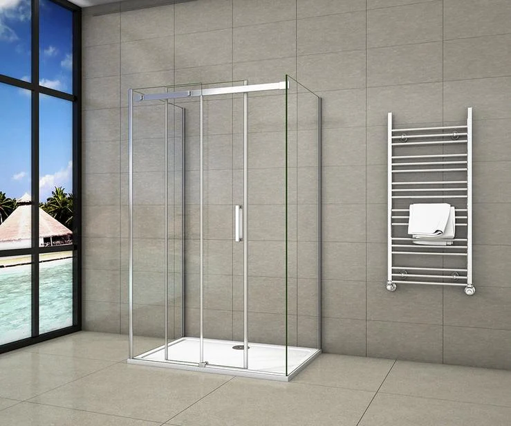 Ducha Cabina de ducha, en forma U, mampara de 8 mm Easy Clean Cristal templado