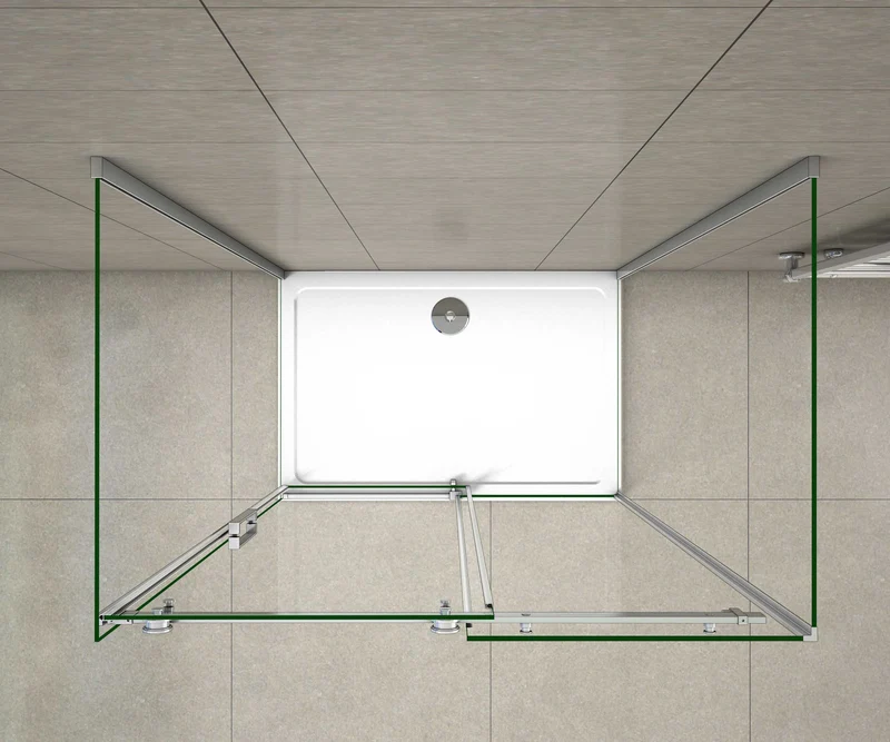 Ducha cabina de ducha, en forma U, mampara de 8 mm con tratamiento antical cristal templado