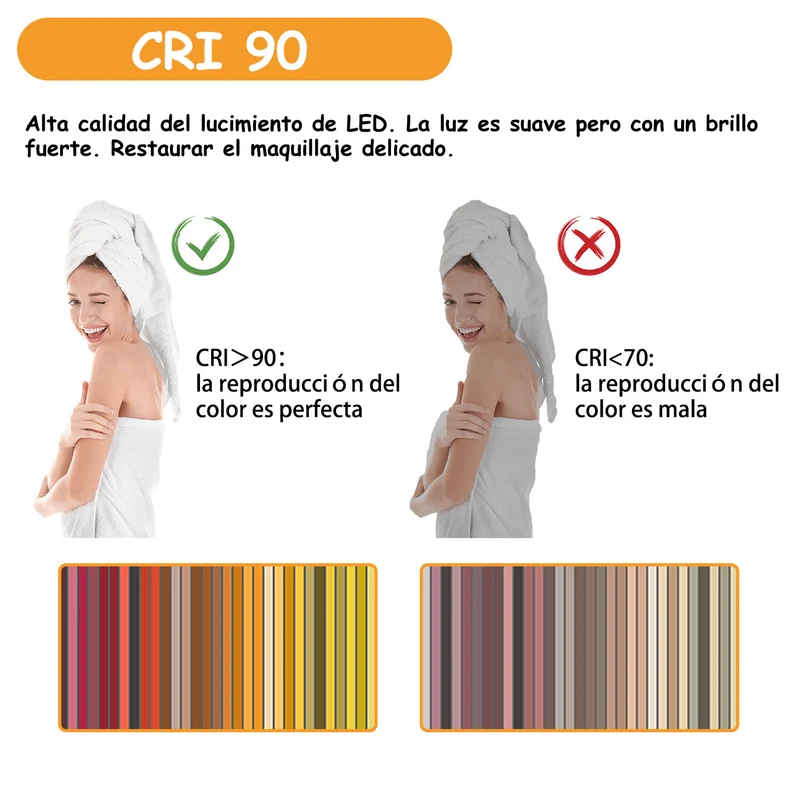 Espejo de baño Aica LED 50 x 100 cm, ovalado, función memoria, luz blanca 6000k