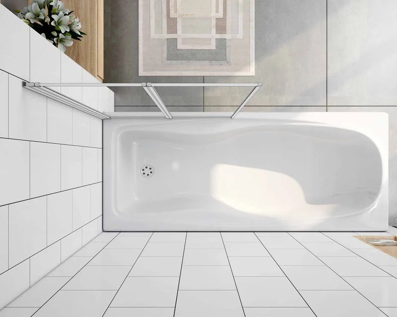 Mamparas de Bañera Biombo Plegable Cristal 4mm