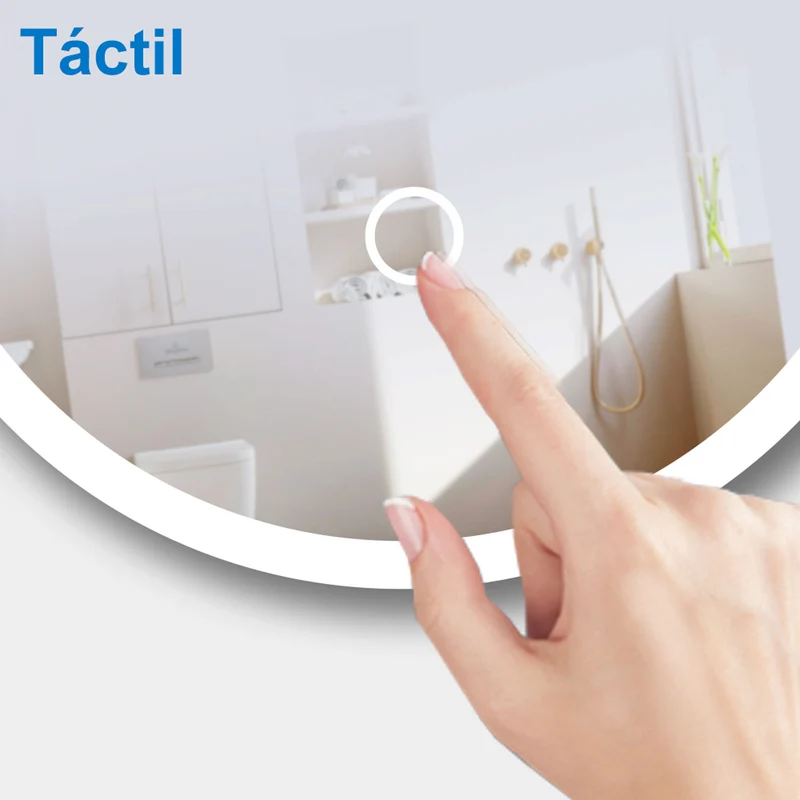 Aica Espejo de baño LED , ovalado, antivaho, luminosidad regulable