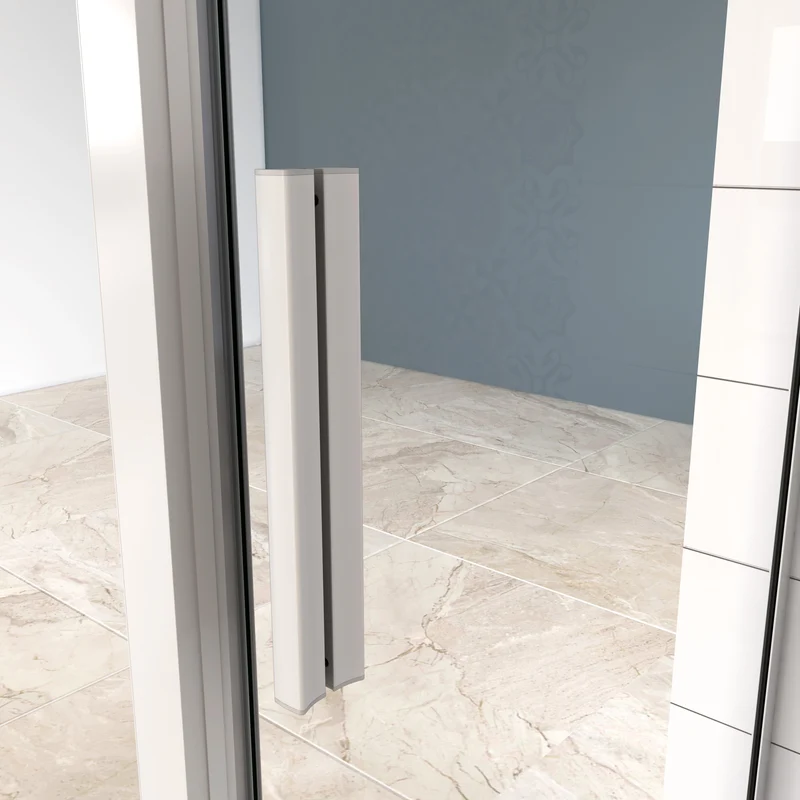 liquidacion Mampara de ducha cuadrada esquina,frontal 2 hojas correderas + panel fijo lateral Cristal Templado 5mm
