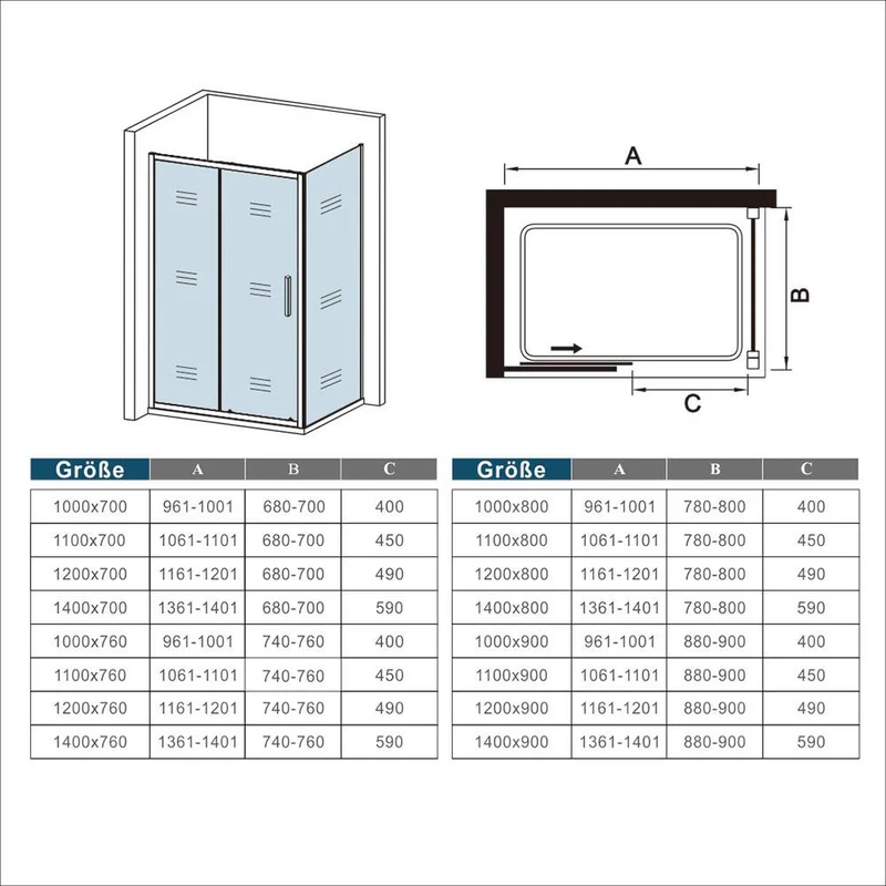 liquidacion Mampara de ducha cuadrada esquina,frontal 2 hojas correderas + panel fijo lateral Cristal Templado 5mm