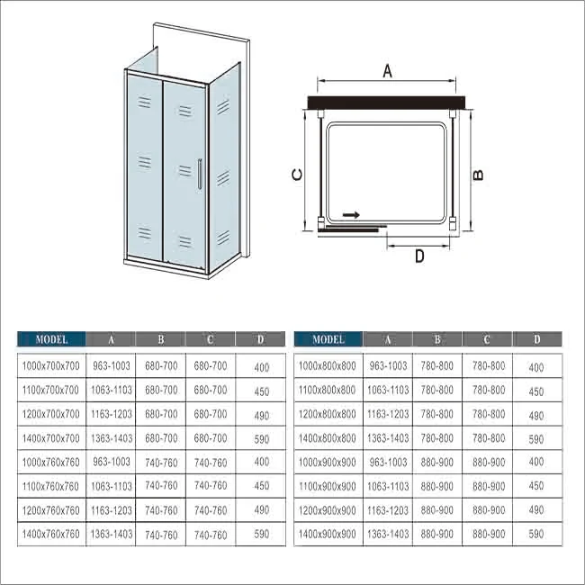 liquidacion Mampara de ducha,frontal hojas correderas + dos panel fijo lateral Cristal Templado 5mm