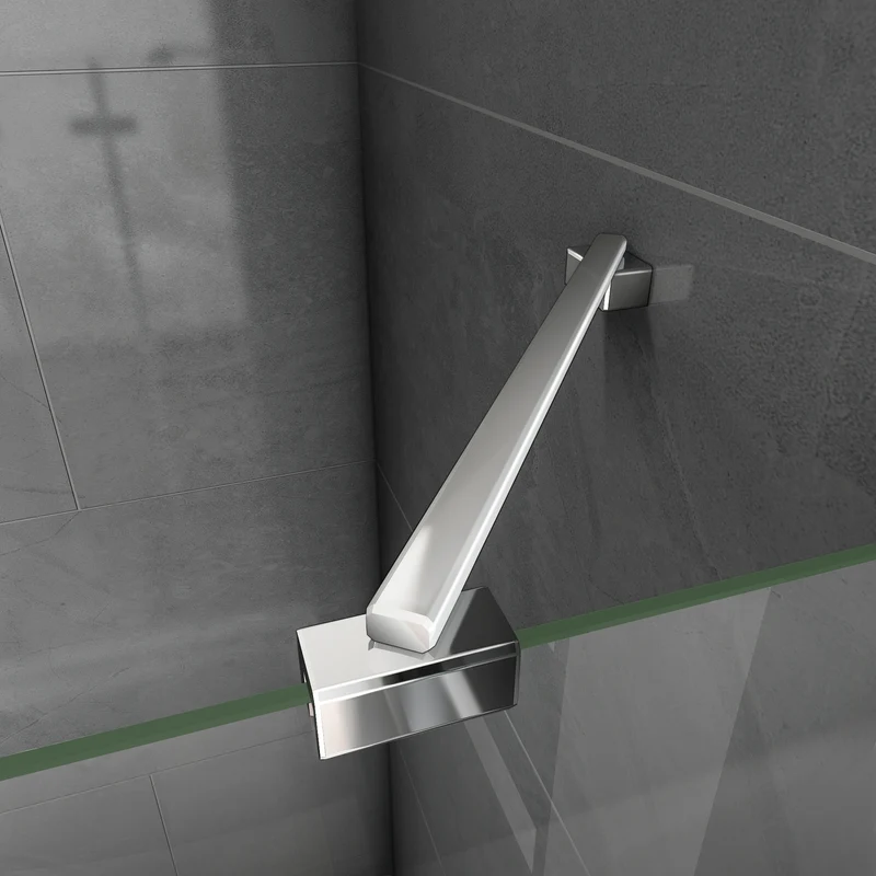 Mamparas de Bañera Biombo Plegable Cristal 6mm 3 veces plegable 100x140cm+Barra