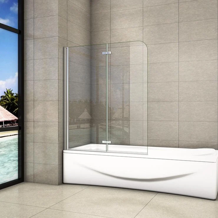 Mampara de Bañera Plegable con Bisagra Cristal Antical 6mm