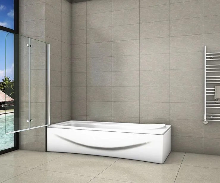 Mampara de Bañera Plegable con Bisagra Cristal Antical 6mm