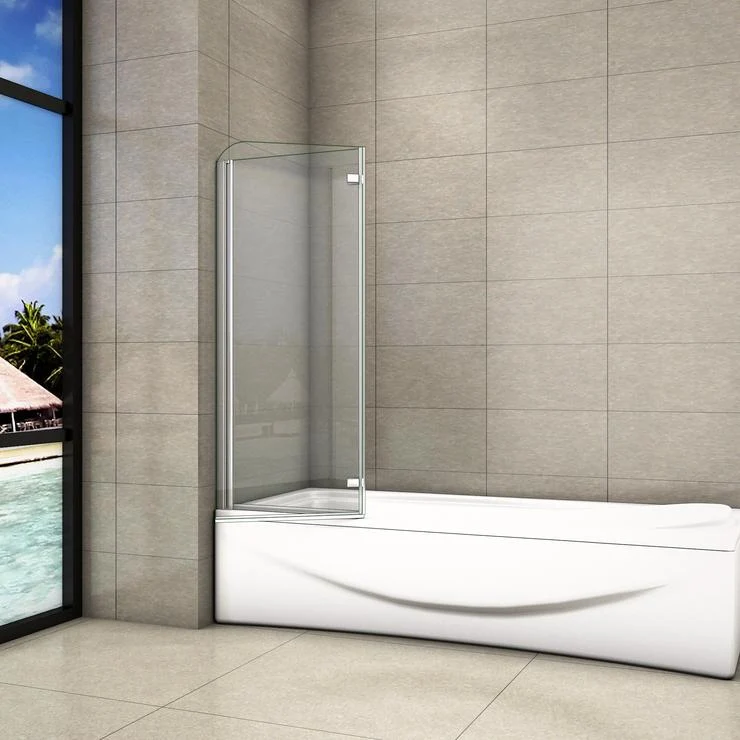 Mampara de Bañera Plegable con Bisagra Cristal Antical 6mm