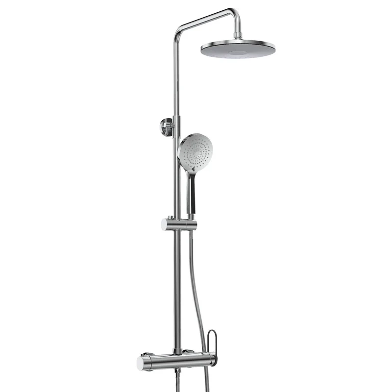 COLUMNA DUCHA LIMITS PRO REDONDO ACABADO CROMO CON ANILLA NEGRO MATE