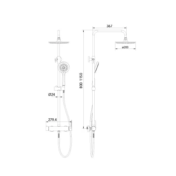 COLUMNA DUCHA REDONDA FLOW PRO