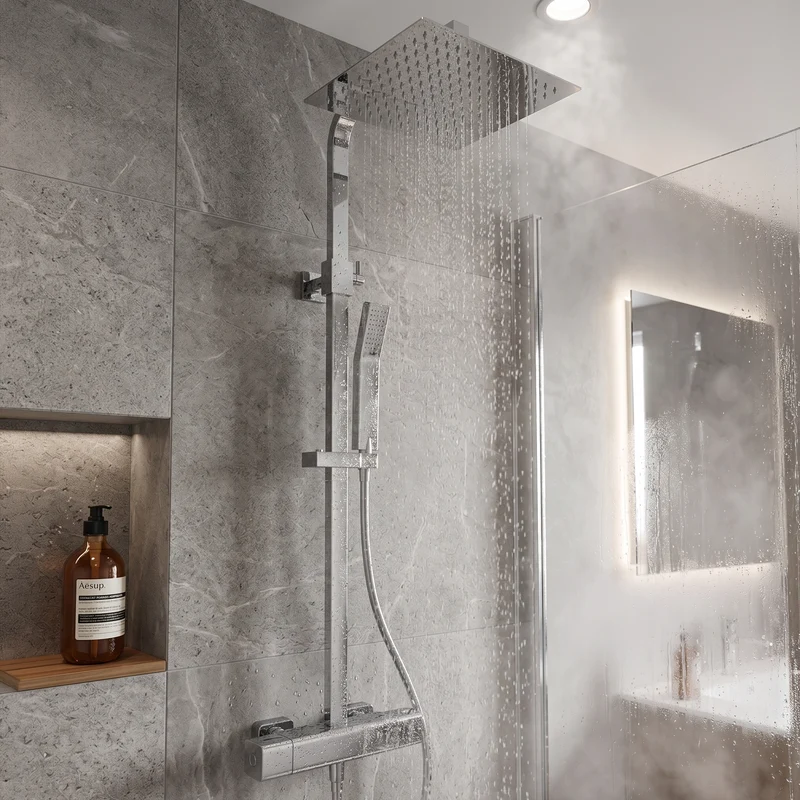 COLUMNA DUCHA TERMOSTATICA ALLURE CON TELEDUCHA MULTIFUNCION