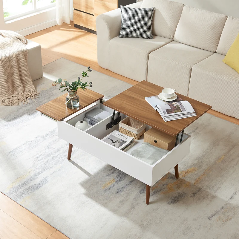 Mesa de centro con espacio de almacenamiento Flesen [en.casa]