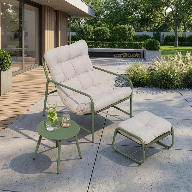 Juego de muebles de jardín Trerdfjoa 3 piezas - /Gris [en.casa]