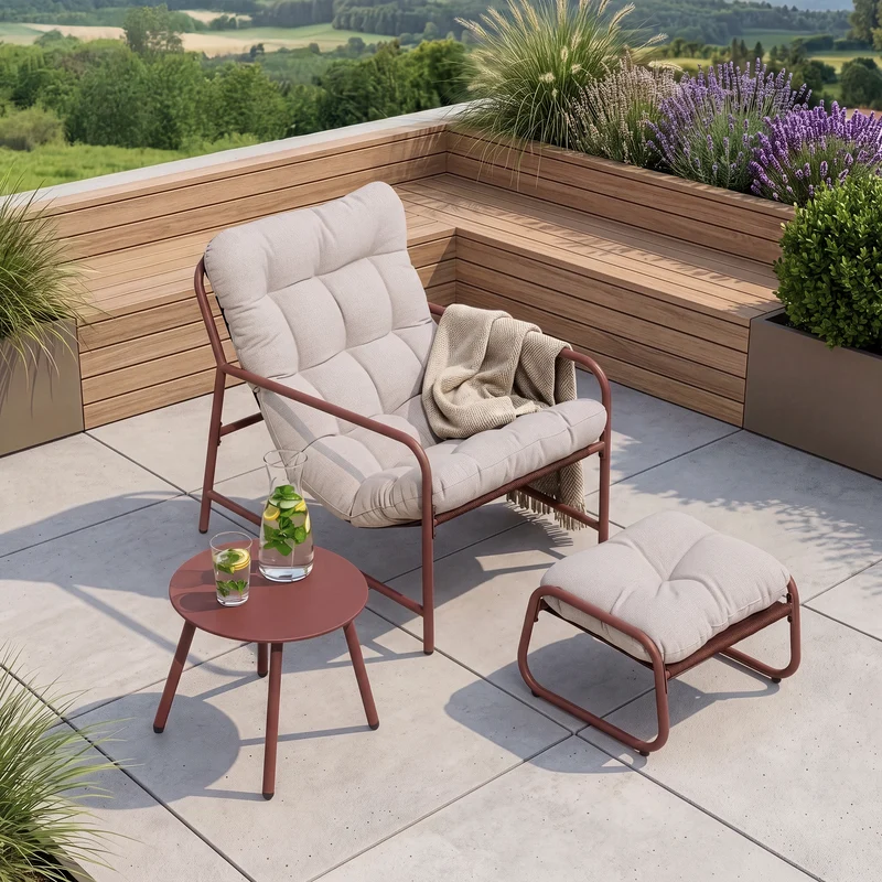 Juego de muebles de jardín Trerdfjoa 3 piezas - /Gris [en.casa]