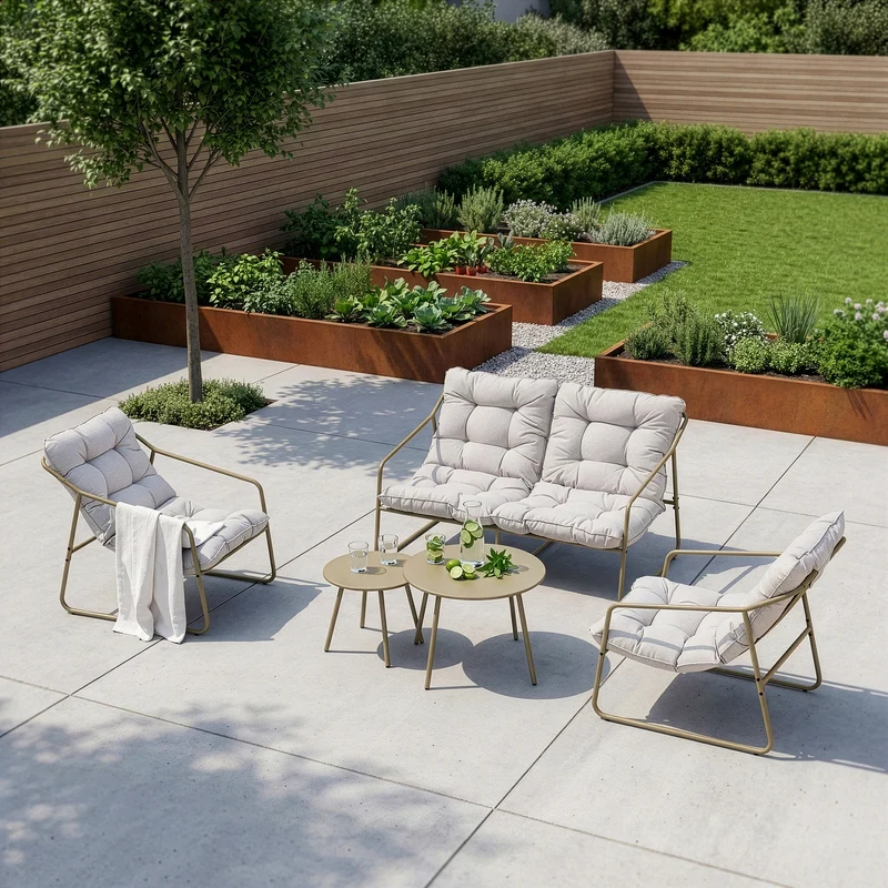 Juego de muebles de jardín Kivanta 5 piezas [en.casa]