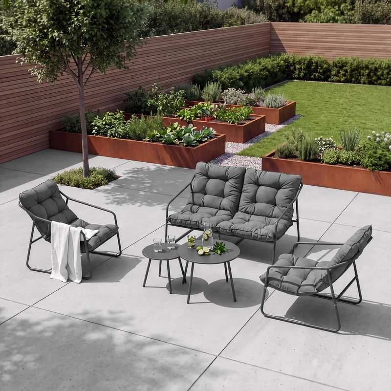 Juego de muebles de jardín Kivanta 5 piezas [en.casa]