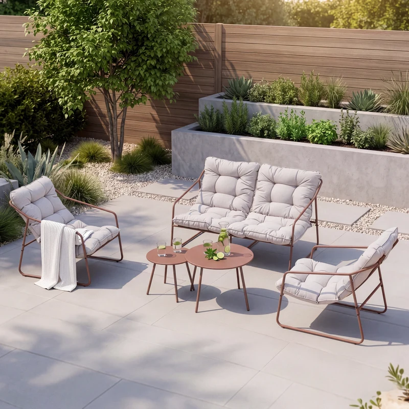 Juego de muebles de jardín Kivanta 5 piezas [en.casa]