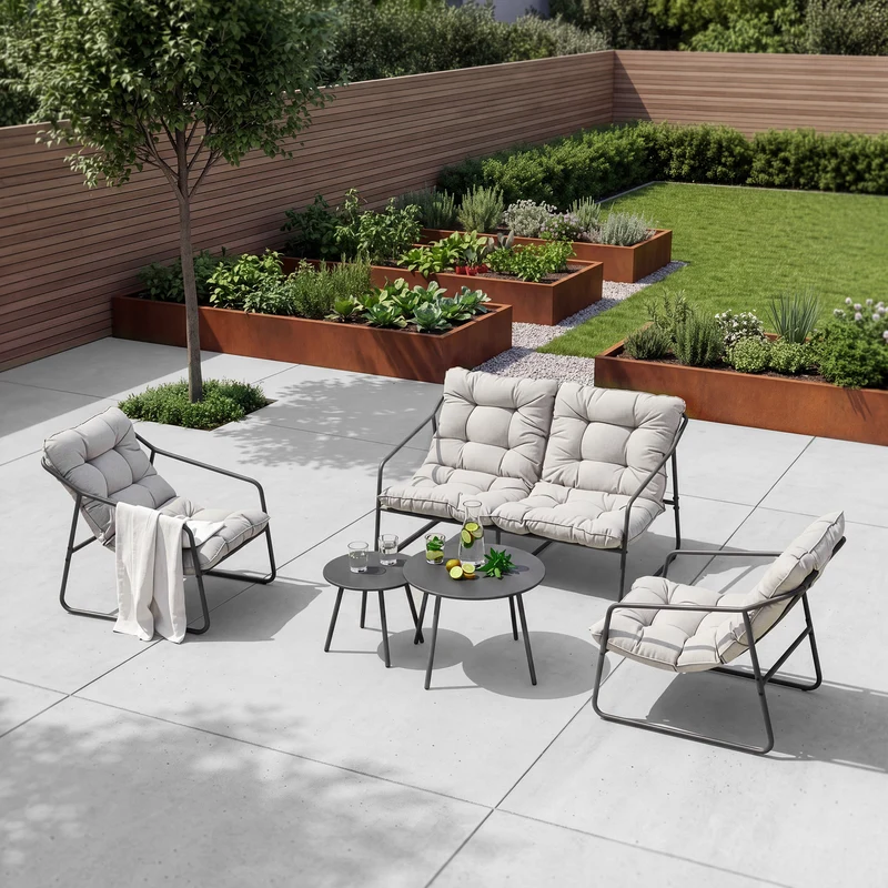 Juego de muebles de jardín Kivanta 5 piezas [en.casa]