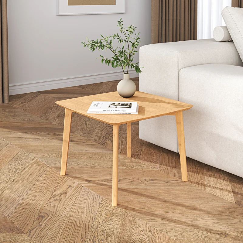 Mesa auxiliar Haad 45x50x50 cm Bambú natural [en.casa]