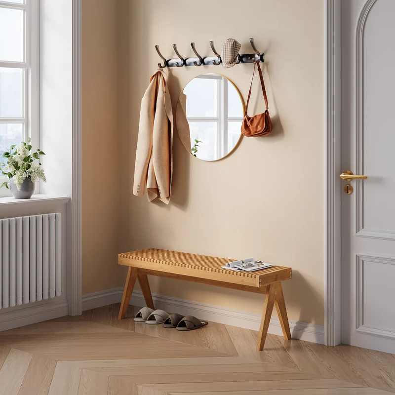 Banco Lasdarvoo 120x35x45 cm Bambú Natural [en.casa]