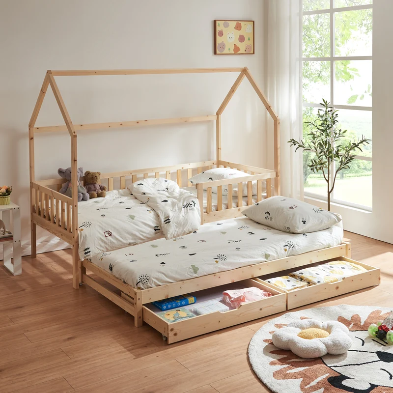 Cama doble para niños Aarghonmaa 90x200 cm Madera de pino [en.casa]