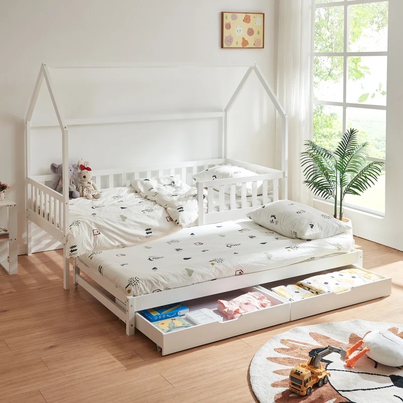 Cama doble para niños Aarghonmaa 90x200 cm Madera de pino [en.casa]