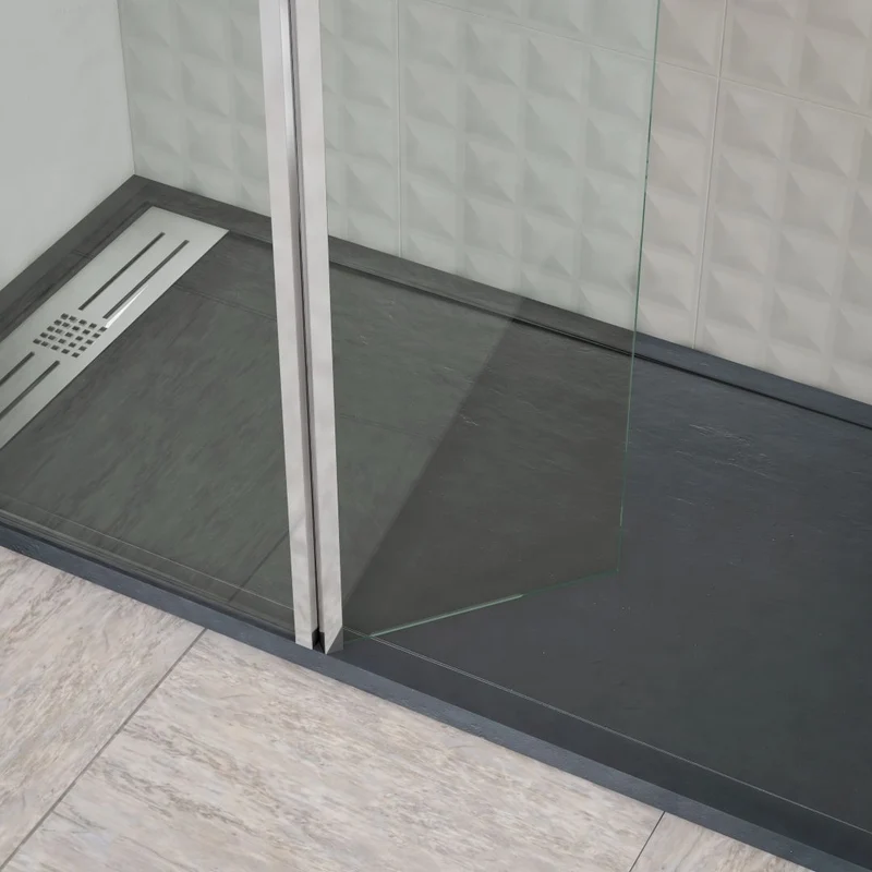 Mampara de Ducha Fija con Panel Abatible Walk-In Cristal 8 mm
