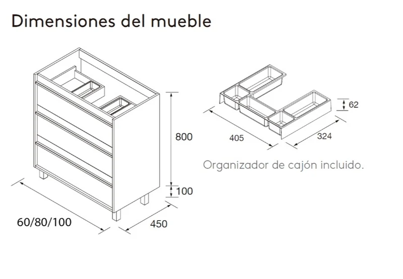 Conjunto mueble de baño Attila Salgar