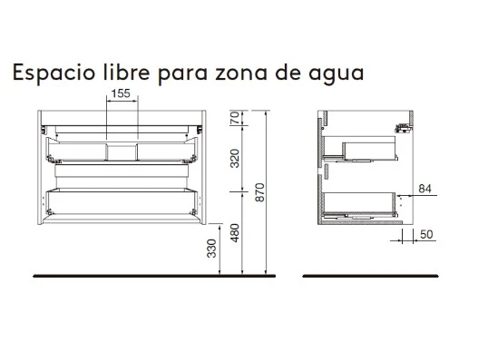 Conjunto mueble de baño Attila Salgar Suspendido