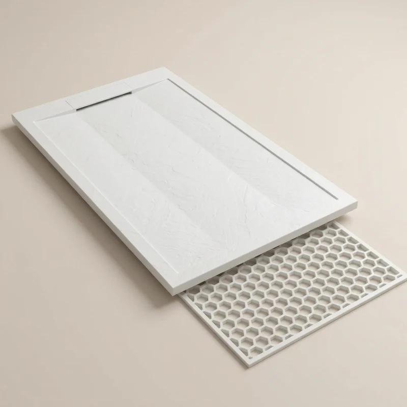 Plato de ducha Hexacore Desagüe Oculto - Resina y Fibra de Vidrio