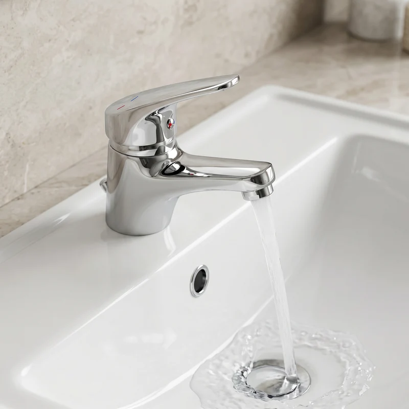 Grifo monomando de lavabo Basic con apertura en frío