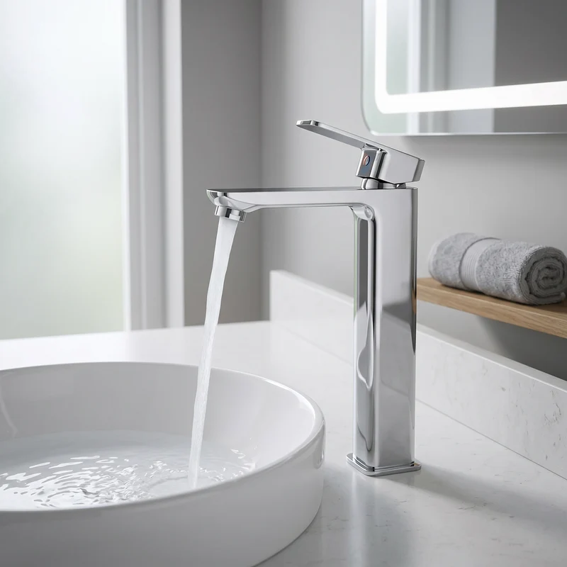 Grifo monomando de lavabo Skara caño largo