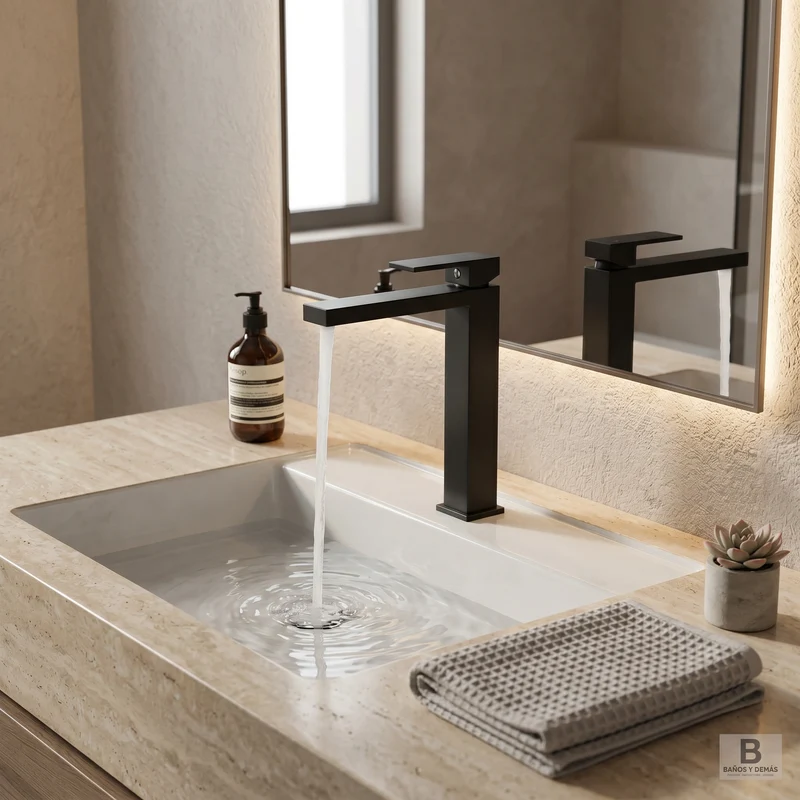 Grifo monomando de lavabo Kubic caño largo