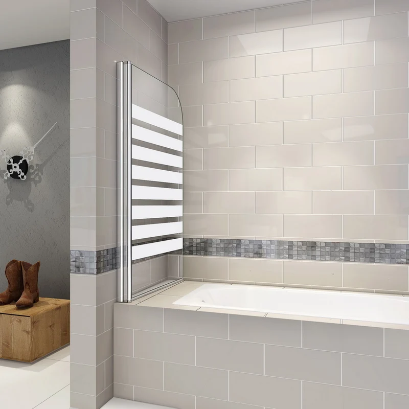 Panel/ pantalla baño 800x1400mm Easyclean Vidrio transparente 180 ° Pivot