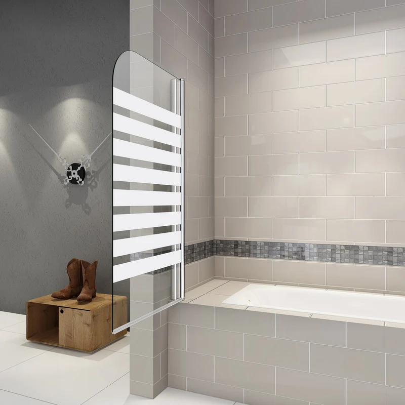 Panel/ pantalla baño 800x1400mm Easyclean Vidrio transparente 180 ° Pivot